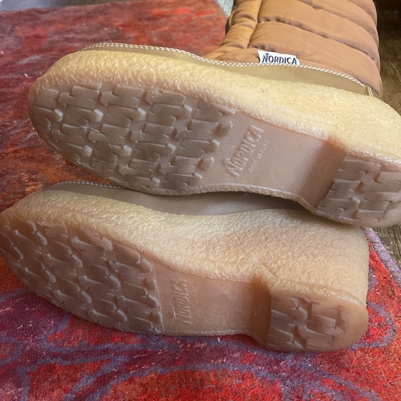 NORDICA Vintage Apre Ski Puffer Wedge Knee High Boots Camel Brown Size 38 (7) - Picture 3 of 3